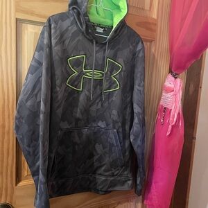 Under Armour Gray and Neon Green Hoodie